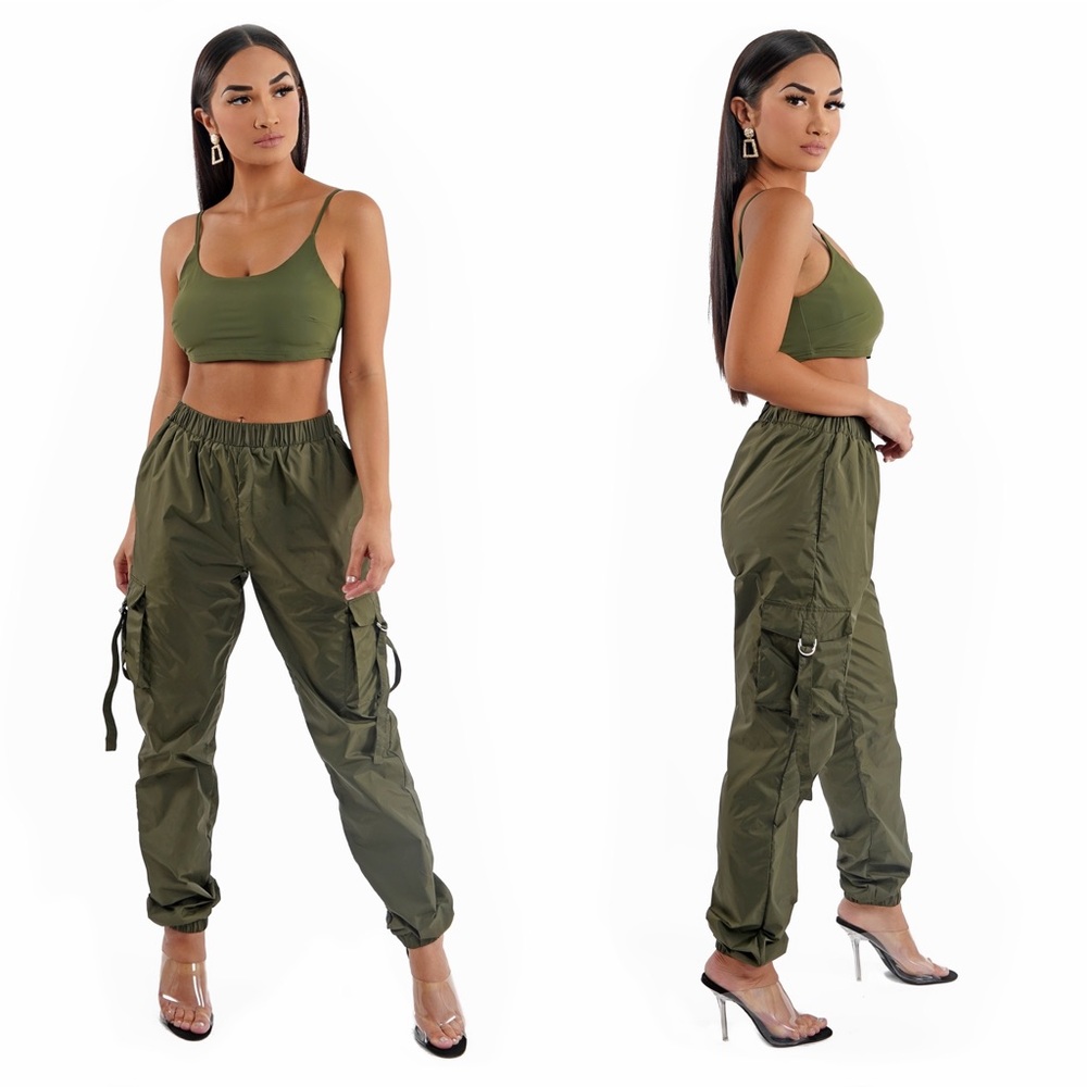 Olive Jogger Pants Set